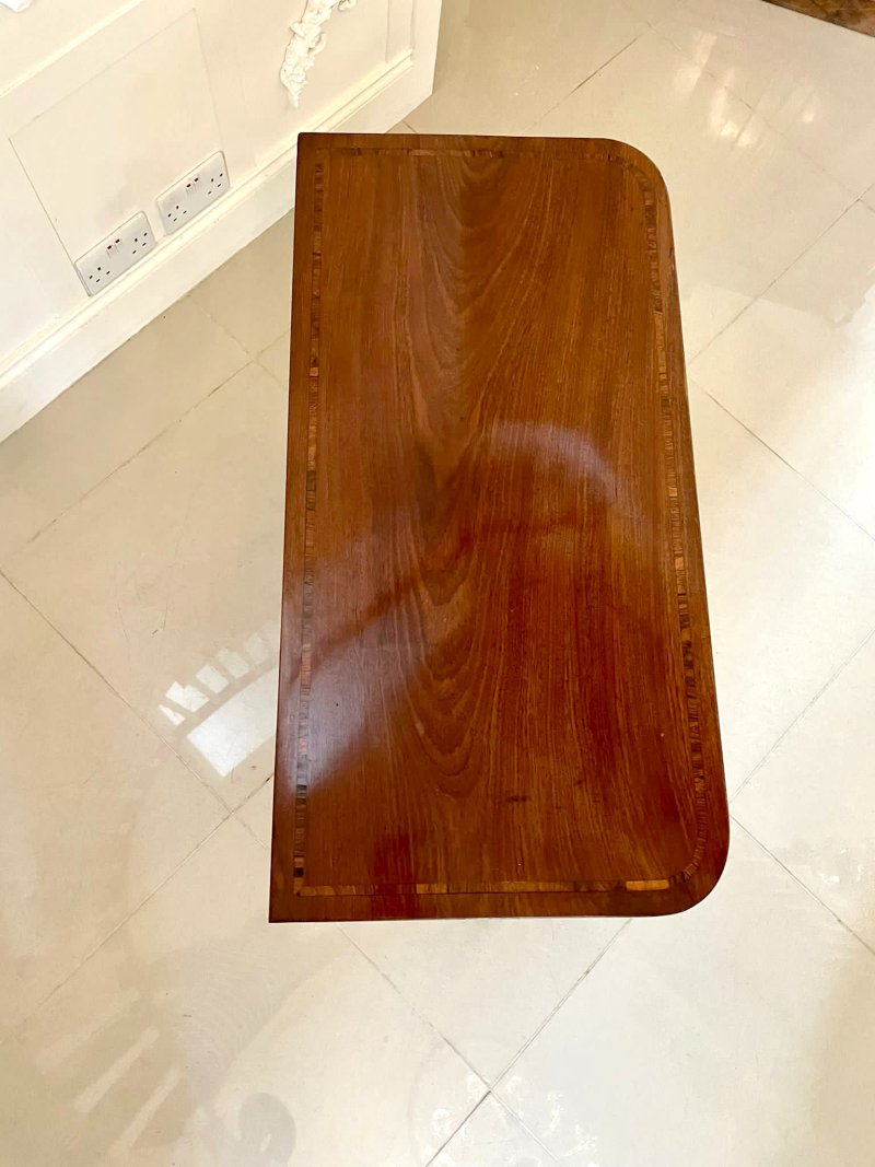 Quality Antique Regency Mahogany Inlaid Card/Side Table - Image 5